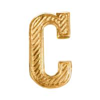 Эмблема петличная буква С золотая