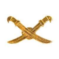 Эмблема петличная казачья (сабли) золотая