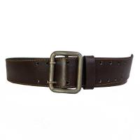Ремень офицерский кожаный коричневый стальная бляха