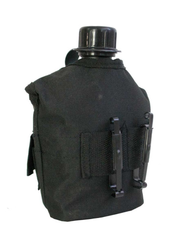 Фляжка с котелком (черная) с котелком