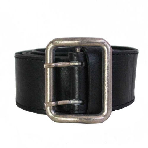 Ремень офицерский кожаный черный стальная бляха