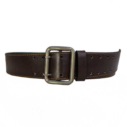 Ремень офицерский кожаный коричневый стальная бляха